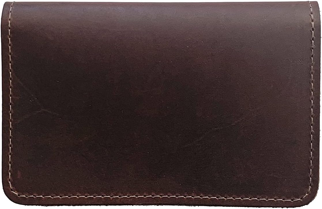 HOTRustic Hickory Leather Top Stub Checkbook Cover