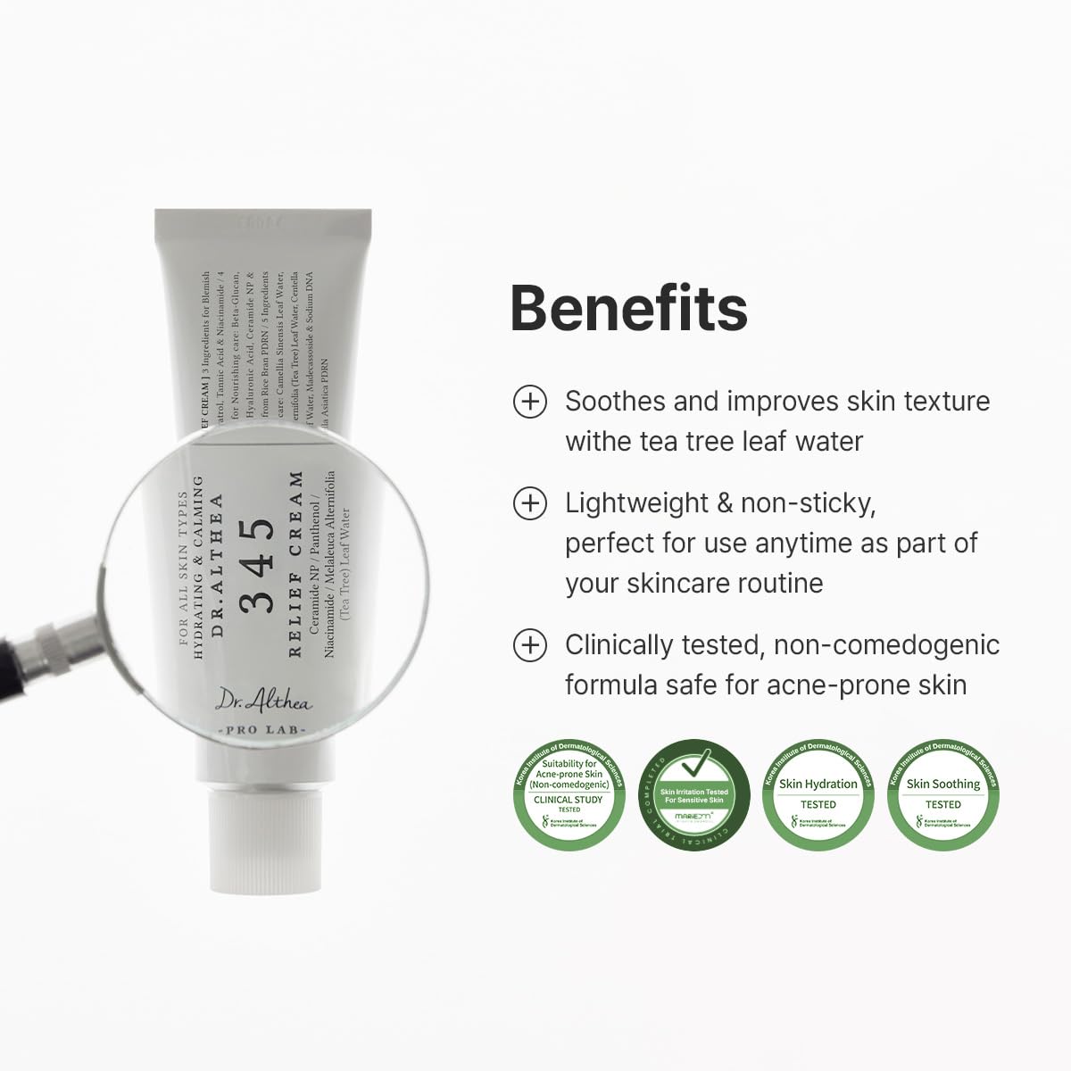HOTDr.Althea 345 Relief Cream, Korean Skincare, 1.69 Fl Oz (Ver.2 - Pack of 2) | PDRN, Hyaluronic Acid for Instant Hydration, Blemish, Post-Acne Vegan Face Moisturizer, Non-comedogenic
