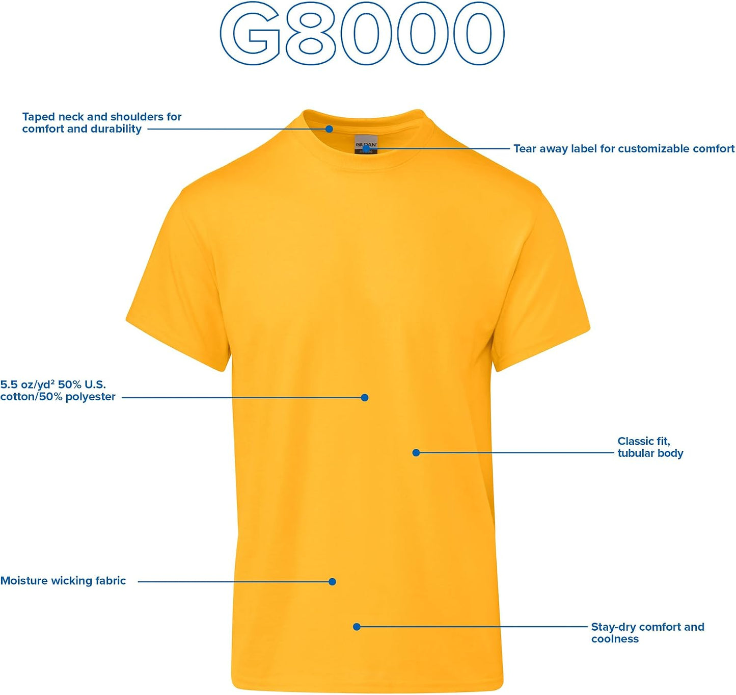 HOTGildan Unisex-Adult DryBlend T-Shirt, Style G8000, Multipack