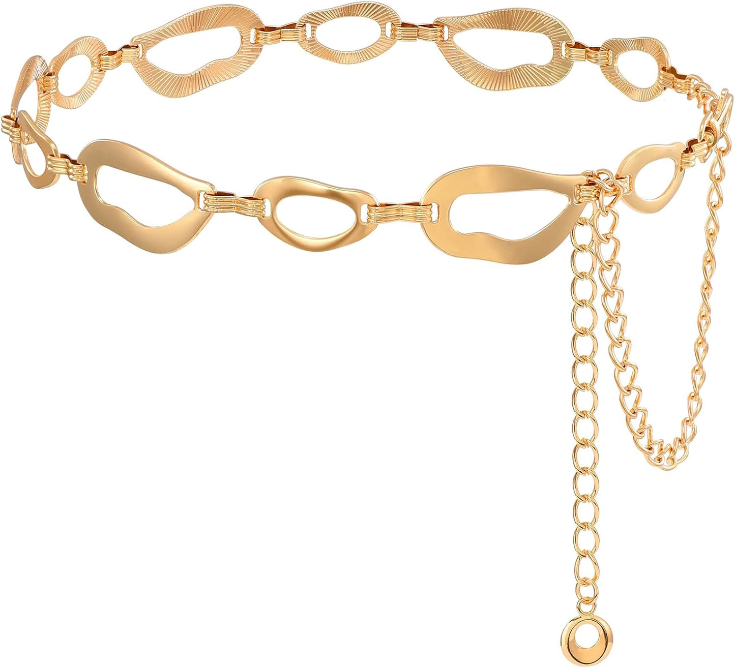 HOTTRIWORKS Waist Chain for Women Ladies Metal Link Chunky Chain Belt for Dresses
