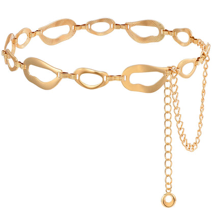 HOTTRIWORKS Waist Chain for Women Ladies Metal Link Chunky Chain Belt for Dresses