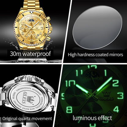 HOTOLEVS Watches Men Waterproof Luxury Big Face Mens Watch Stainless Steel Day Date Quartz Analog Dress Watches for Men Luminous Reloj para Hombres (Green/Blue/Black/Gold)