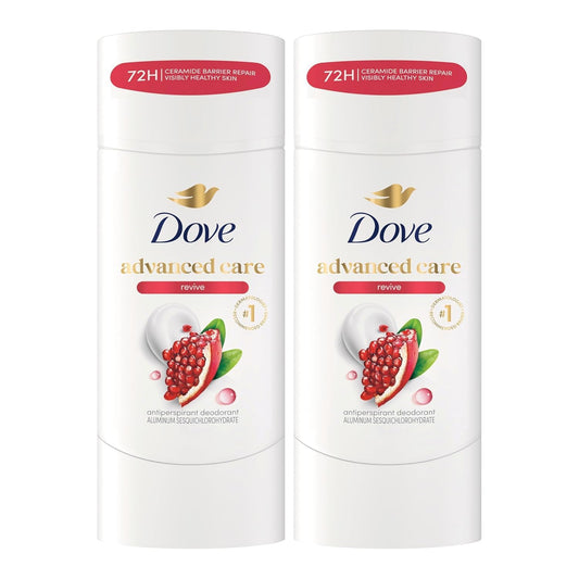 HOTDove Advanced Care Antiperspirant Deodorant for Women, 72H Sweat & Odor Protection, Pro-Ceramide Technology, Kind to Skin, Alochol Free, Scent: Revive, Size: 2.6 oz (2 Pack)