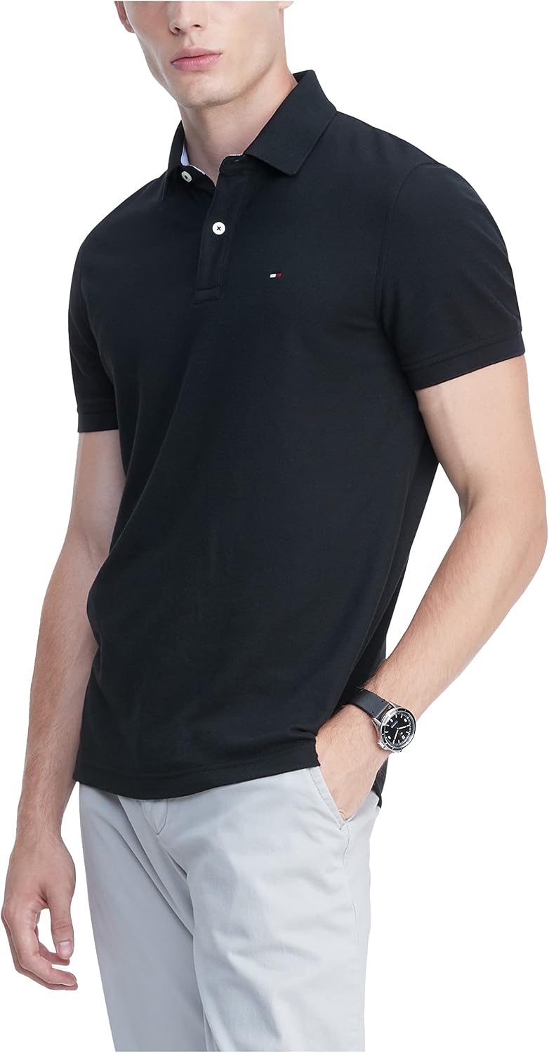 HOTTommy Hilfiger Men's Short Sleeve Moisture Wicking Stretch Polo Shirt With Quick Dry + Uv Protection