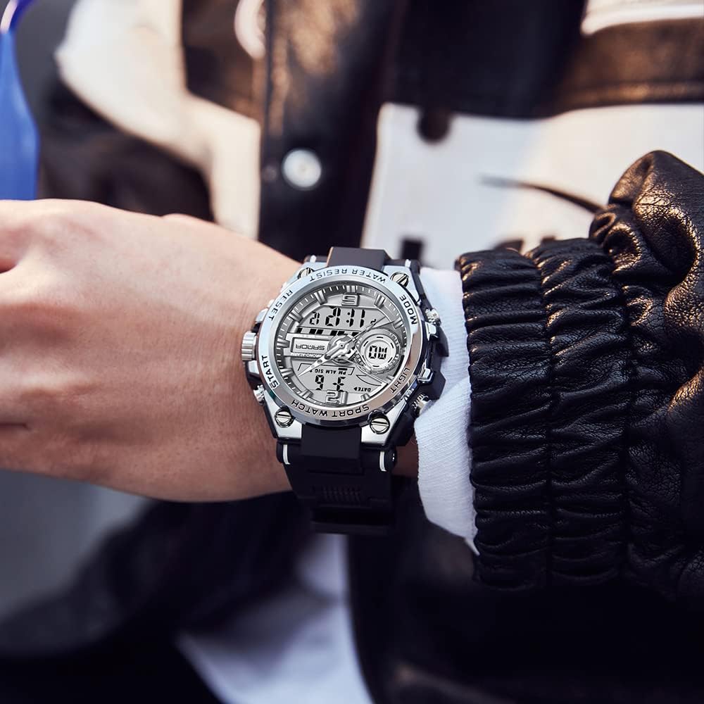 HOTKXAITO Men's Watches Sports Outdoor Waterproof Military Watch Date Multi Function Tactics LED Alarm Stopwatch