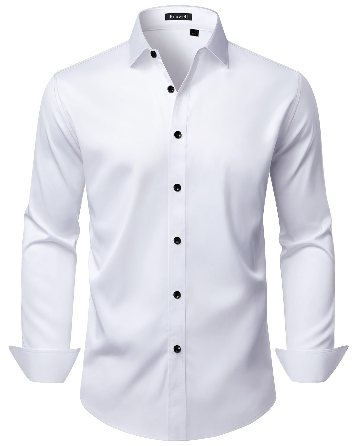HOTMens Wrinkle Free Dress Shirts Regular Fit Business Button Down Shirt Formal Long Sleeve Wedding Stretch Shirts