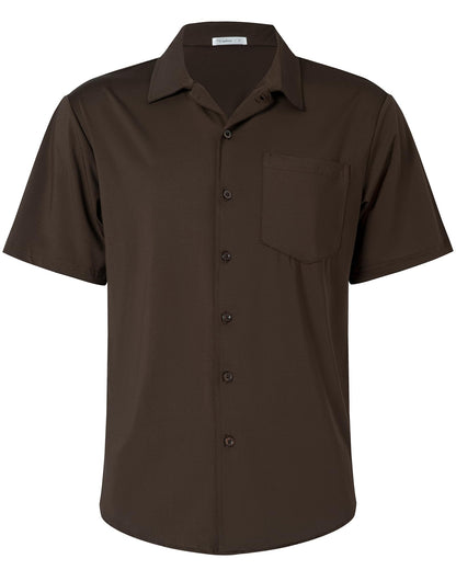 HOTBOJIN Men's Hawaiian Wrinkle Free Short Sleeve Button Down Tropical Floral Beach Vacation Shirt