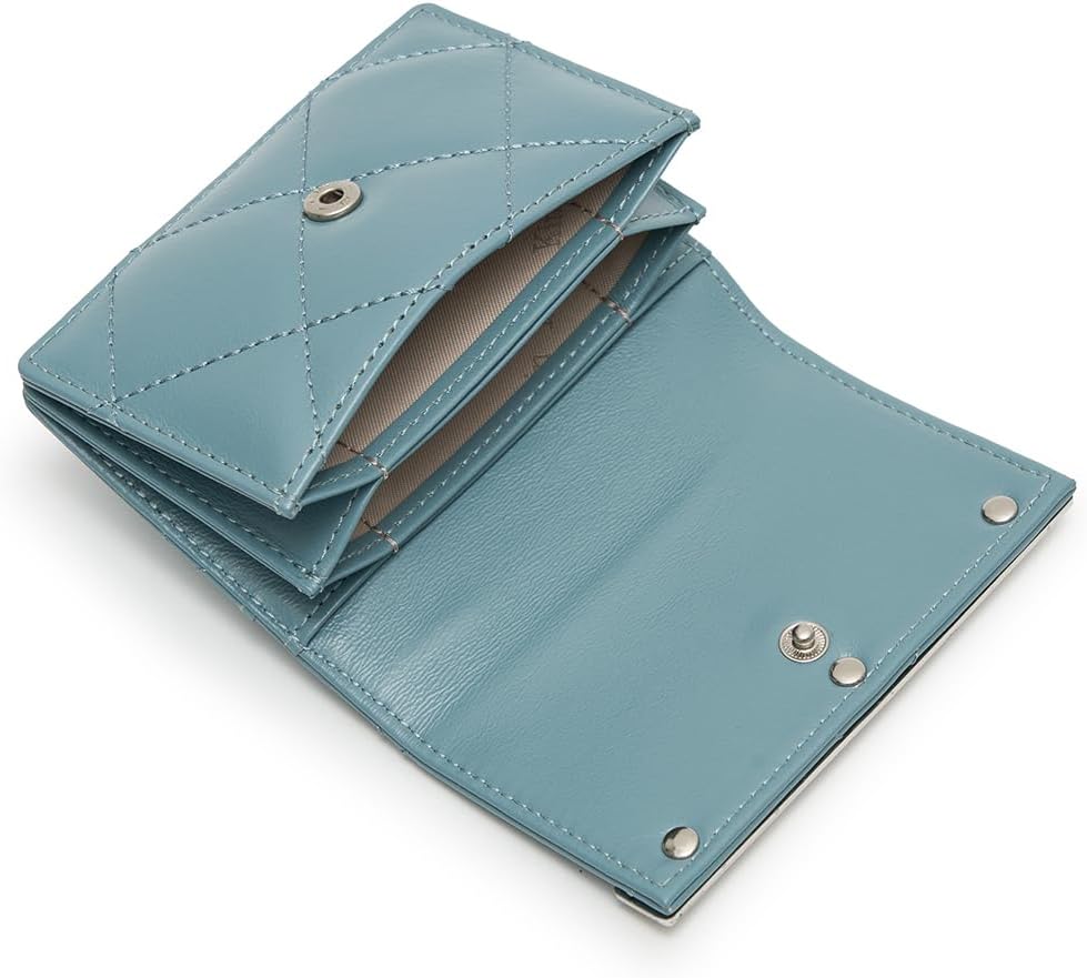 HOTMatin Kim, Puff Quilt Wallet for Women (Blue)