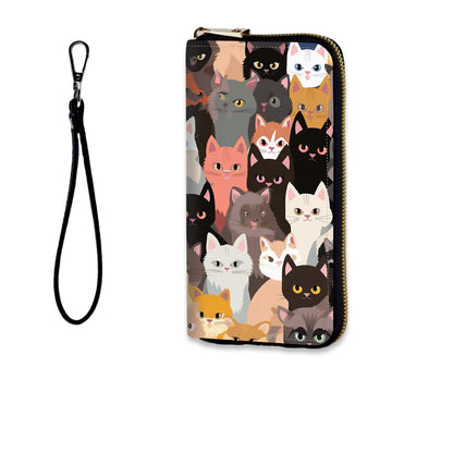 HOTWomens Wallet, RFID Wristlet Wallet for Women, Cute Ladies Purse, Large Credit Card Clutch Purse, Leather Card Holder Wallets with Zipper & Phone Holder,Vintage Books on Bookshelf
