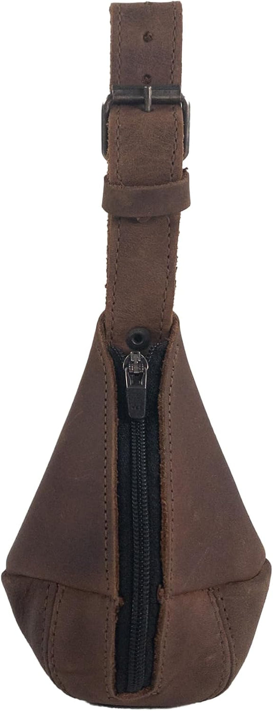 HOTHide & Drink, Leather Multipurpose Hanging Bag, Coin Cash Pouch, Key Organizer, Cable Holder, Handmade :: Bourbon Brown