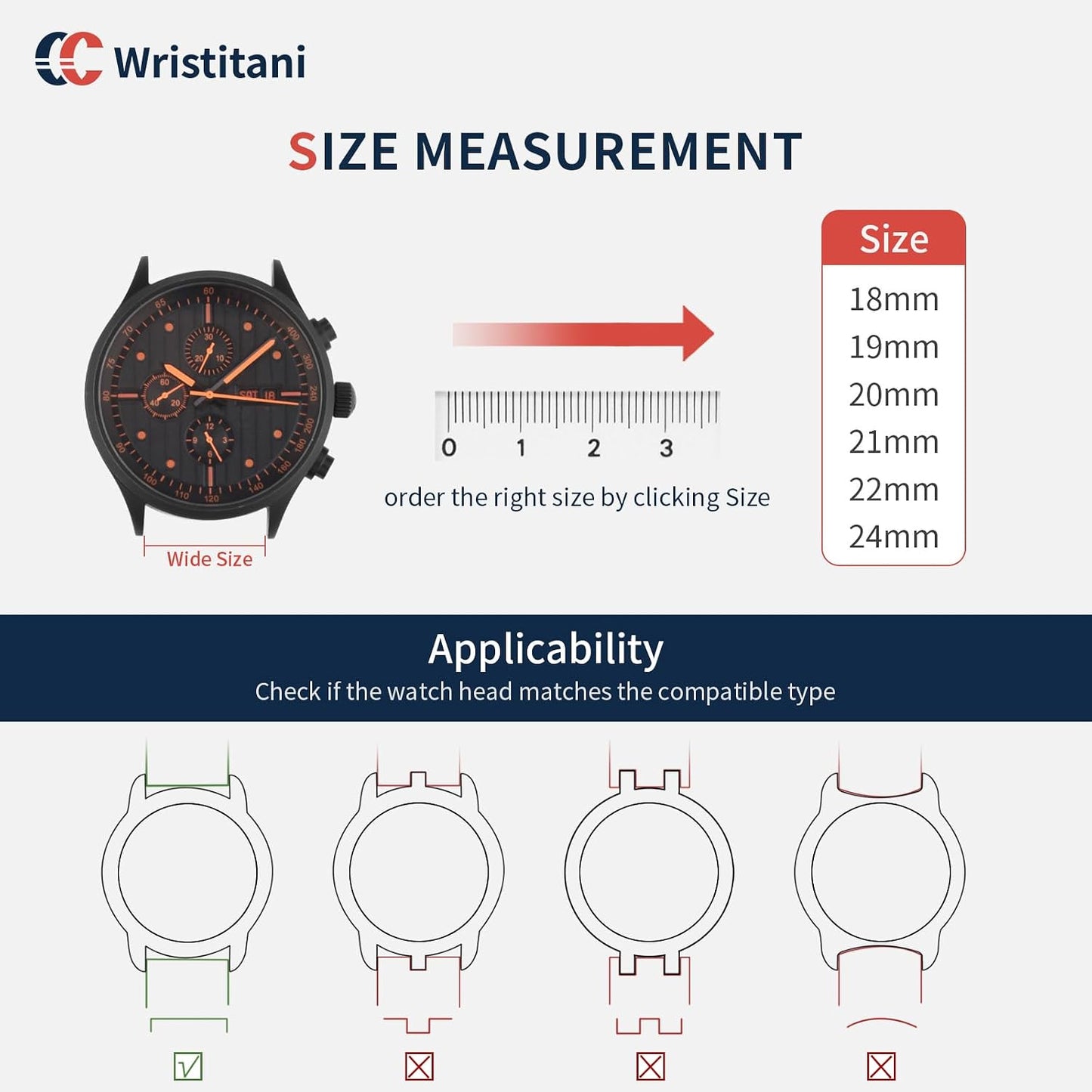 HOTWristitani 3 Pack Leather Watch Strap, 19mm 20mm 21mm 22mm 24mm Top Genuine Leather Watch bands for Men, Quick Release Vintage Wristband
