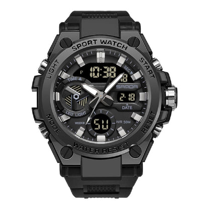HOTKXAITO Men's Watches Sports Outdoor Waterproof Military Watch Date Multi Function Tactics LED Alarm Stopwatch