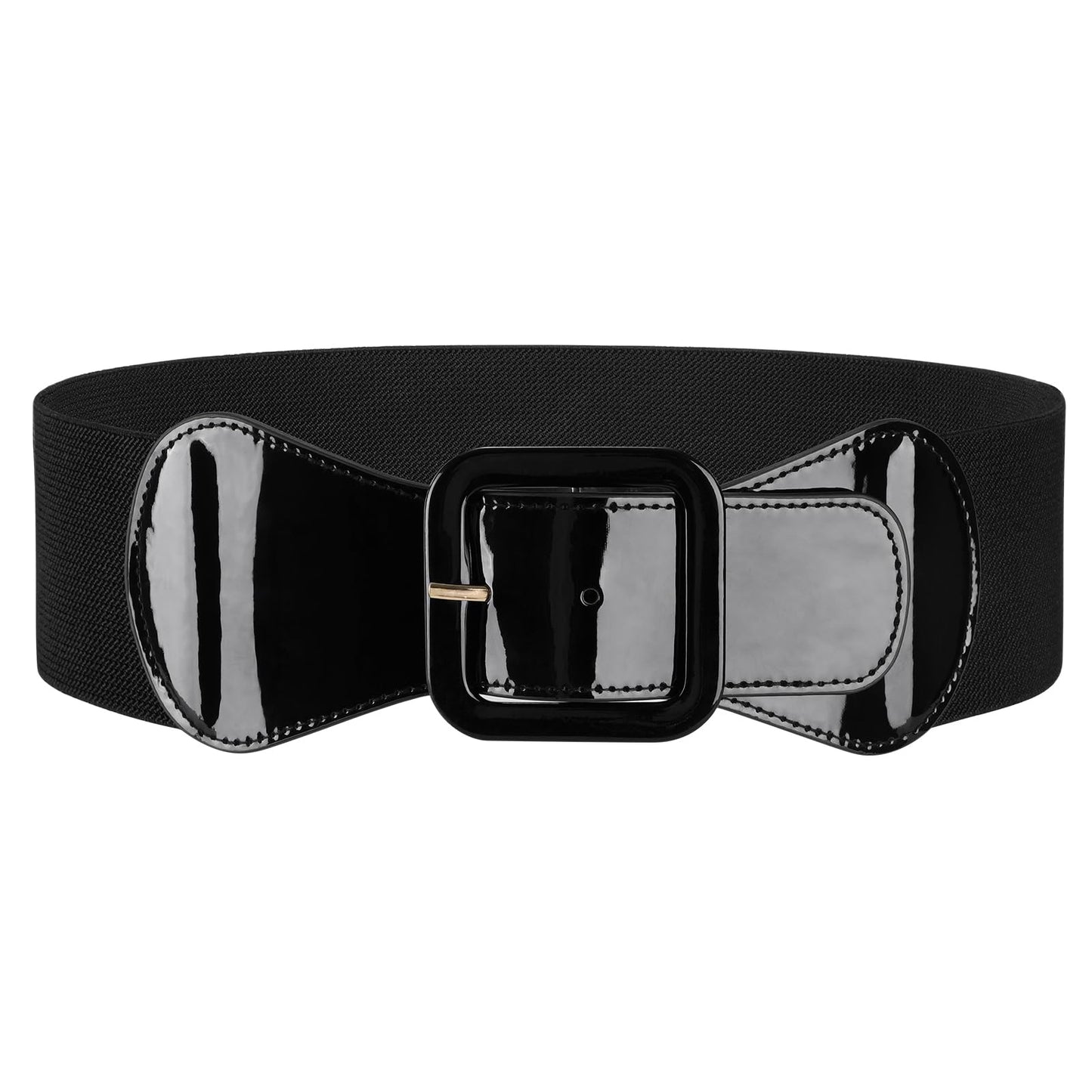 HOTJASGOOD Women Elastic Wide Belt Stretchy Vintage Waist Belt for Dress with Fashion Square Buckle