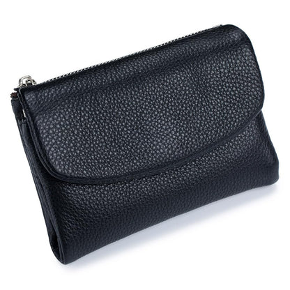 HOTLECDOA Unisex Pebble Leather Wallet, Short Genuine Leather Coin and Card Wallet, Small Wallets for Women, Suitable for Coins and Cards (#15)