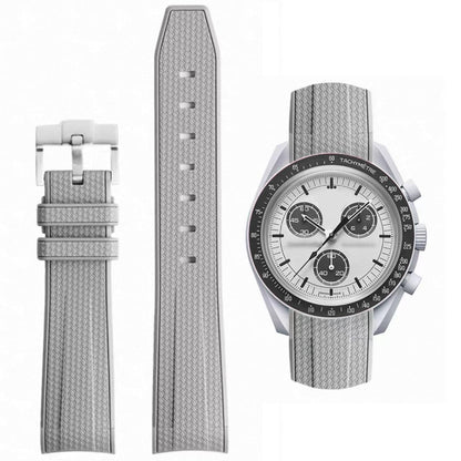 HOTBands for Moonswatch Watch Rubber for Omega x Swatch MoonSwatch 20mm Rolex Seiko Watch Silicone Men with Stainless Steel Replacement Bracelet Original Bracelet Omega x Swatch MoonSwatch Speedmaster