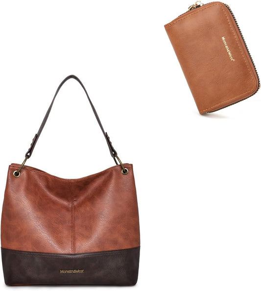 HOTMontana West 2 Pack Hobo Bag Purse and Small Credit Card Holder for Women