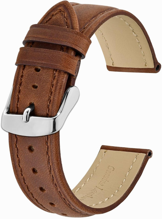 HOTBISONSTRAP Watch Strap, Vintage Leather Replacement Bracelet, Band Width-14mm 15mm 16mm 17mm 18mm 19mm 20mm 21mm 22mm 23mm 24mm