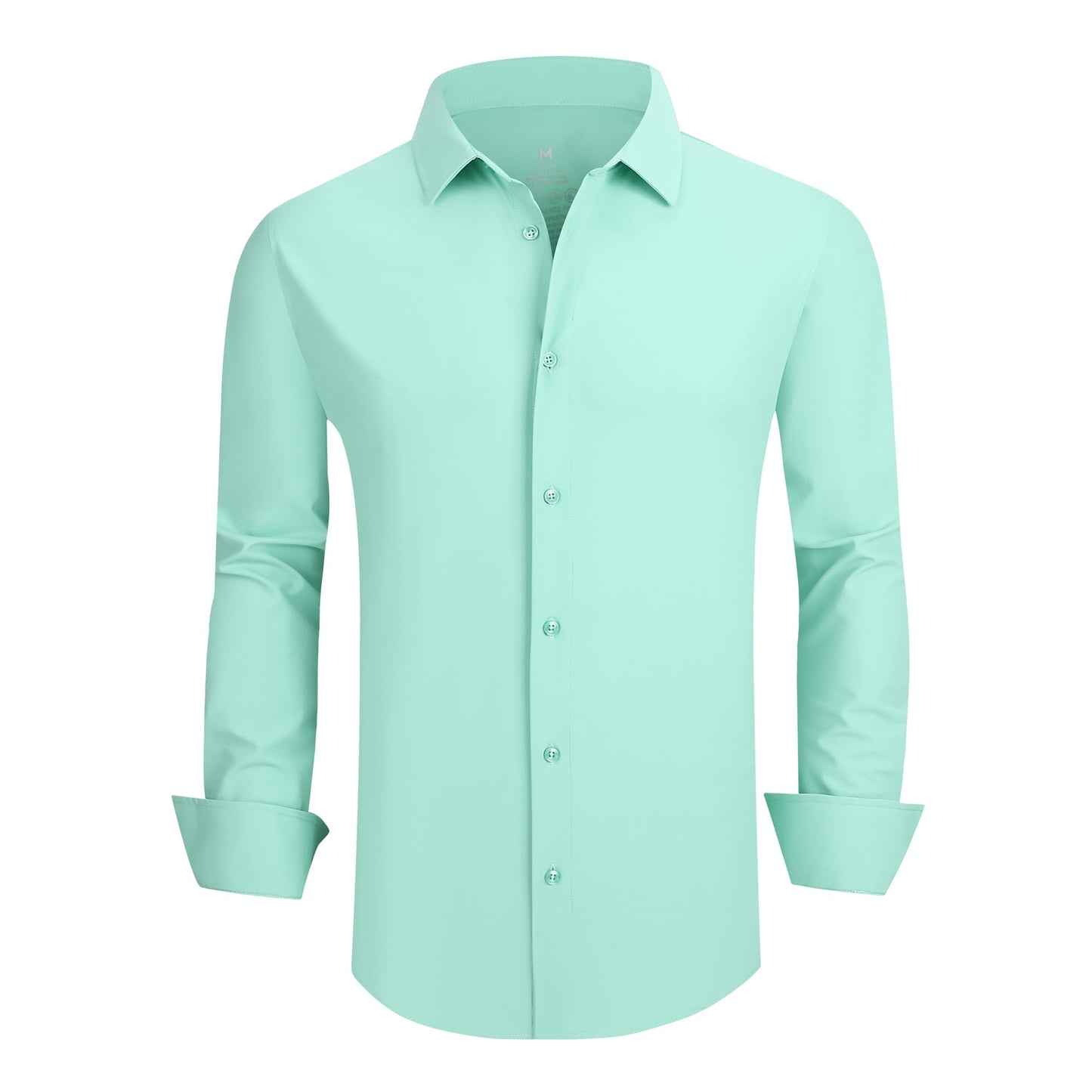 HOTSAMERM Mens Dress Shirt Stretch Wrinkle Free Casual Button Down Shirts | 4-Way Stretch & Moisture Wicking Performance Shirt for Business, Wedding, Work, Church, Easy Care Lightweight & Breathable