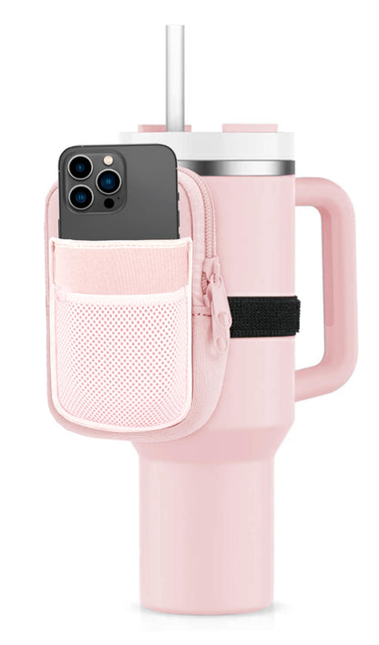 HOTKATYDID Tumbler Zipper Pouch and Phone Holder with 3 Pockets - Compact Water Bottle Pouch for Wallet, Keys, and Phone - Premium Tumbler Accessories