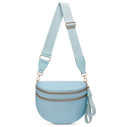 HOTPure Colour Crossbody Bum Bags for Women Spacious Checkered Cross body Bag Nylon Trendy Fanny Pack for Travel