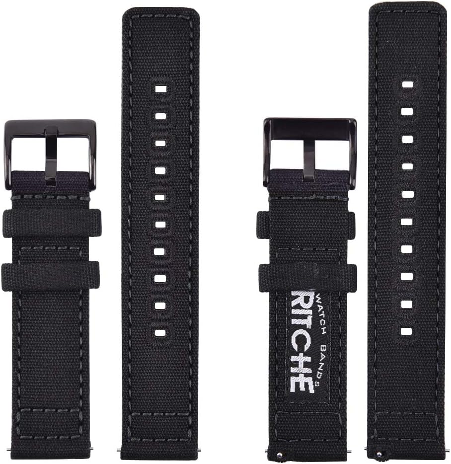 HOTRitche Christmas Gift Canvas Vintage Quick Release Watch Band 18mm 20mm 22mm 24mm Replacement Watch Straps for Men Women, White Elephant Gifts, Stocking Stuffers for Men, Father's Day gifts