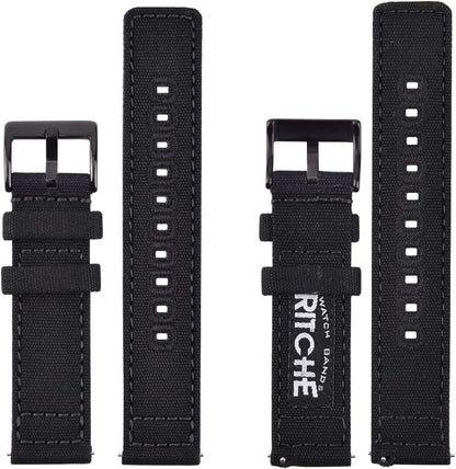 HOTRitche Christmas Gift Canvas Vintage Quick Release Watch Band 18mm 20mm 22mm 24mm Replacement Watch Straps for Men Women, White Elephant Gifts, Stocking Stuffers for Men, Father's Day gifts