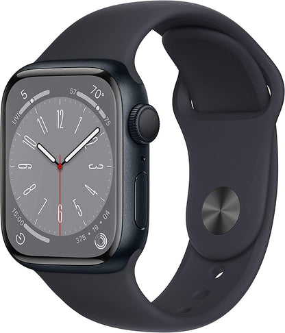 HOTApple Watch Series 8 (GPS, 41MM) - Midnight Aluminum Case with Midnight Sport Band S/M (Renewed Premium)
