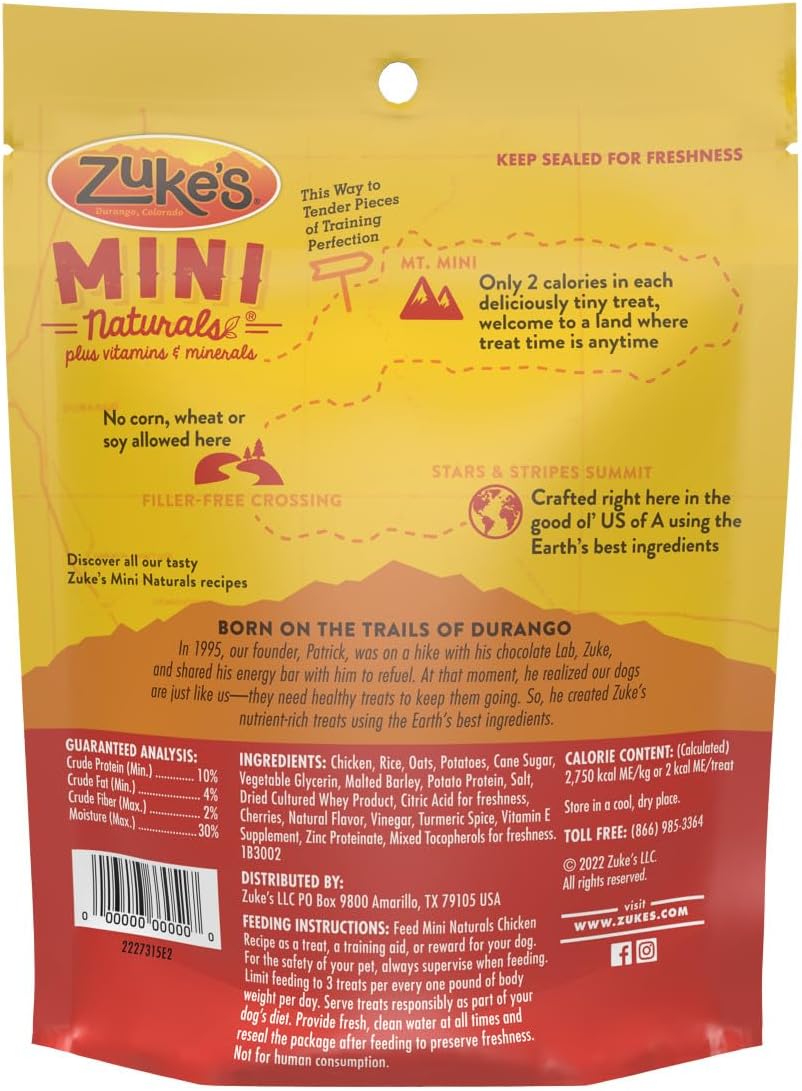 HOTZuke’s Mini Naturals Dog Training Treats for Dogs, Pet Treats Made with Real Chicken, 16 oz