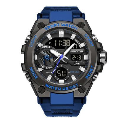 HOTKXAITO Men's Watches Sports Outdoor Waterproof Military Watch Date Multi Function Tactics LED Alarm Stopwatch