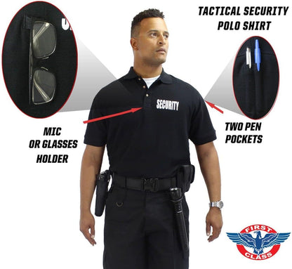 HOTFirst Class Poly Cotton Tactical Polo Shirts - Security Guard Officer Shirt