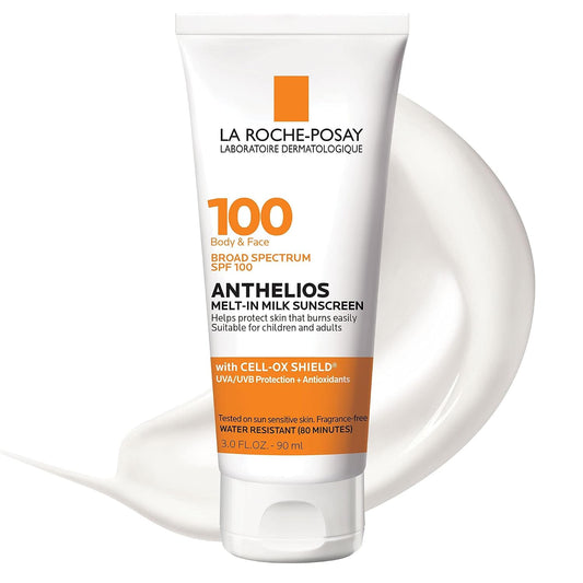 HOTLa Roche-Posay Anthelios Melt-In Milk Sunscreen SPF 100, Sunscreen For Body & Face, Broad Spectrum SPF + Antioxidants, Oil Free, For Sun Sensitive Skin, Oxybenzone Free