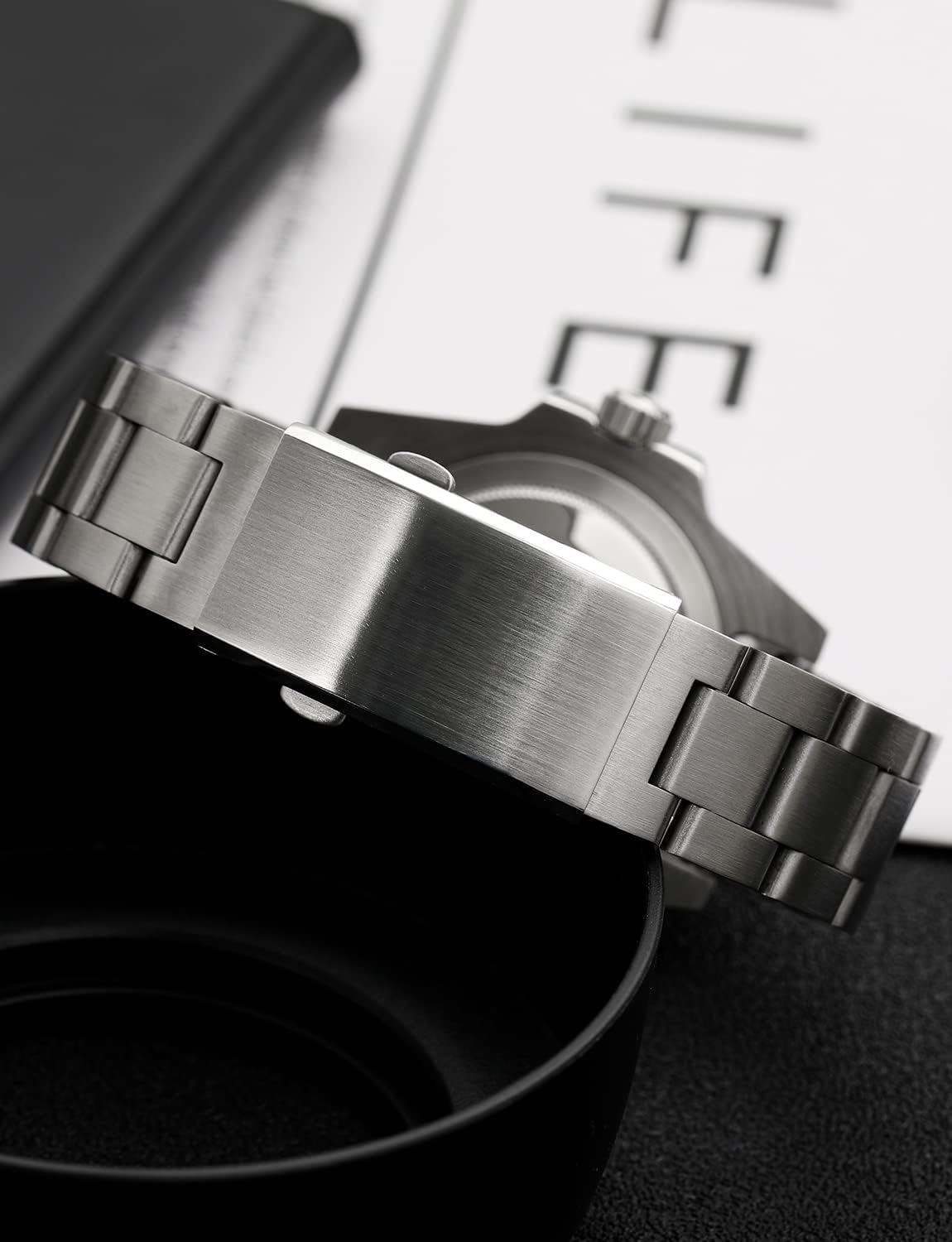 HOTwatchdives Watch Buckle 16mm/18mm/20mm/22mm Fold Safety Milled Clasp Replacement Stainless Steel Watchband Clasp (Silver, 16mm)