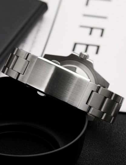 HOTwatchdives Watch Buckle 16mm/18mm/20mm/22mm Fold Safety Milled Clasp Replacement Stainless Steel Watchband Clasp (Silver, 16mm)