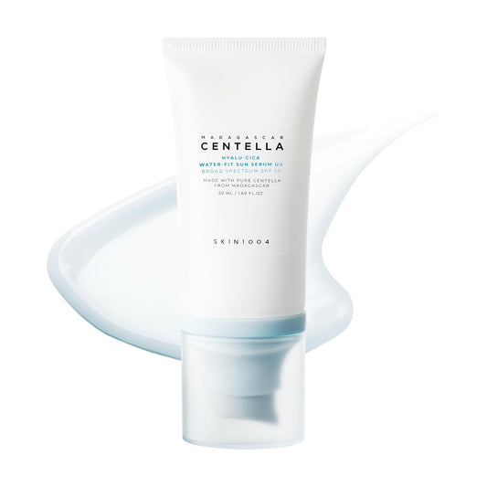 HOTSKIN1004 Centella Hyalu-Cica Water-Fit Sun Serum UV, Korean Sunscreen SPF 50, Centella Sunscreen, Travel Essentials, Sunscreen with Hyaluronic Acid, No White Cast, Korean Skin Care, 1.69 fl.oz / 50ml