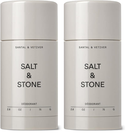 HOTSalt & Stone Aluminum-Free Deodorant, Women & Men Santal & Vetiver 2.6 oz | Extra Strength 48 Hour Protection, Gender Neutral Scent, Made with Niacinamide, Spirulina, Magnesium & Antioxidants