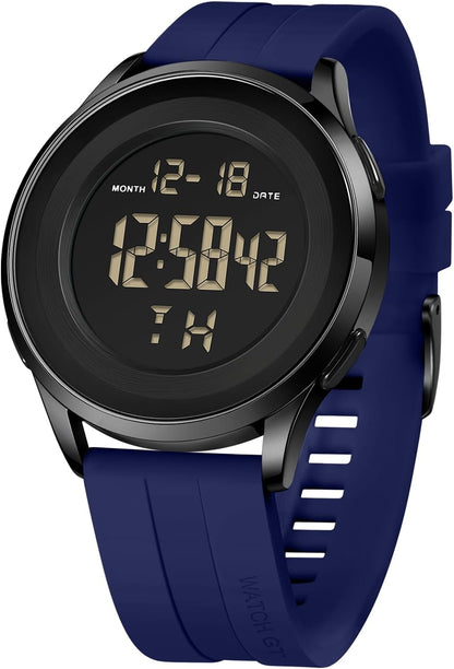 HOTCOSSINIGE Mens Digital Waterproof Military Watch for Men Black Dive Tactical Sports Minimalist Ultra-Thin Wrist Watch