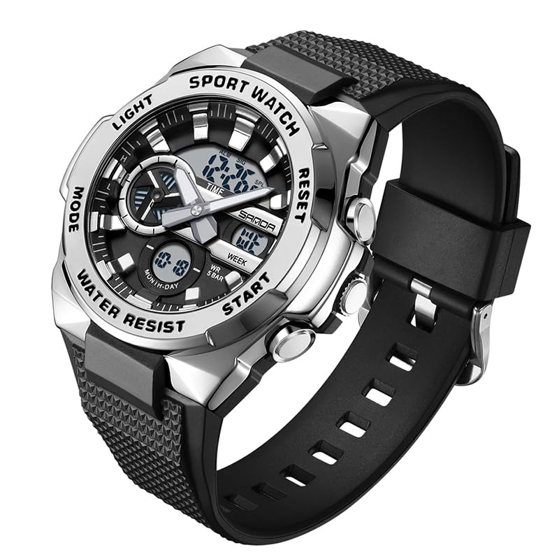 HOTFANMIS Mens Military Multifunction Digital LED Watch Electronic Waterproof Alarm Quartz Sports Watch