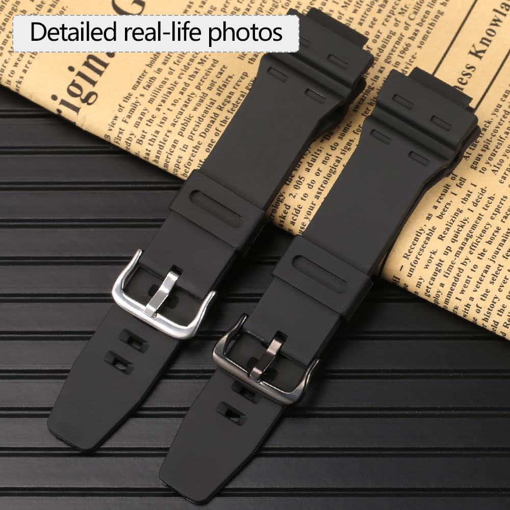 HOTAE1500WH Replacement Strap Compatible with Casio AE1500 WS1500H WS-1700H DW-291 Resin Watch Band Bracelet