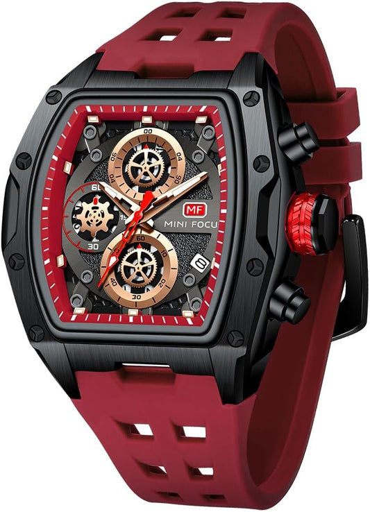 HOTMF MINI FOCUS Men Watches Unique Casual Wrist Watches (Chronograph/Waterproof/Luminous/Calendar) Silicon Band Fashion Watches for Men
