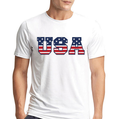 HOTSUWATOIN USA 4th of July Shirts for Men American Flag Short Sleeve Patriotic Independence Day Tee Top