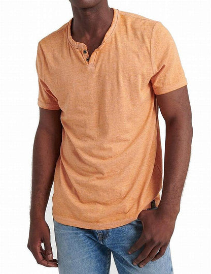 HOTLucky Brand Men's Venice Burnout Notch Neck Tee Shirt