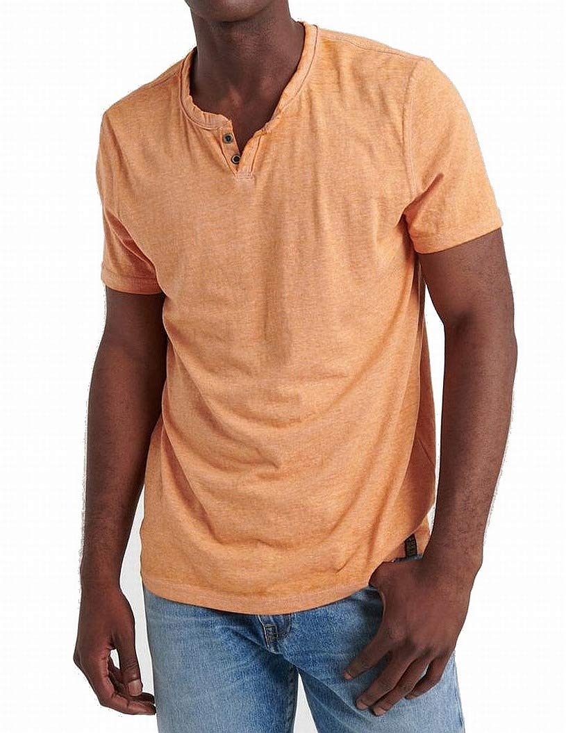 HOTLucky Brand Men's Venice Burnout Notch Neck Tee Shirt