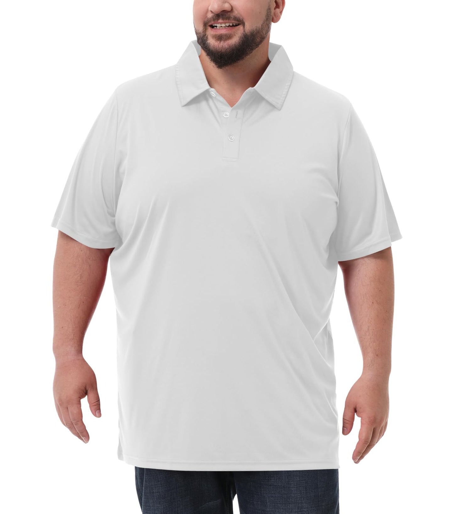 HOTIdtswch Men's Big and Tall Polo Shirts UPF 50+ Casual Work Quick Dry Short Sleeve Collared Golf Shirt（XL-8XL）