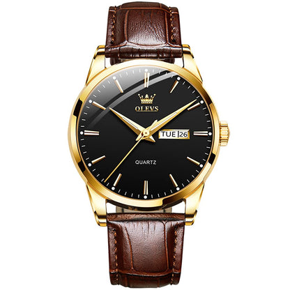 HOTOLEVS Men's Simple Watch with Day and Date, Stainless Steel Analog Quartz Watches for Men, Classic Luminous Hands Men's Dress Watches, Black/White/Blue Dial
