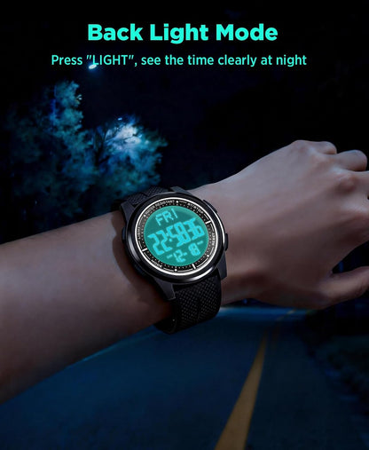 HOTBeeasy Digital Watch for Men Women, 50M Waterproof, Ultra-Thin & Lightweight, 44mm Silicone Sports Watch with Alarm, Stopwatch, Countdown, Ideal for Gym, Running, School, Daily Wear