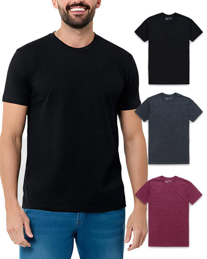 HOTMens T Shirts Soft Cotton Crew Neck Athletic Fit Casual Tees S-4XL | Soft cotton blend casual tee shirts with 4-way stretch - tag-free athletic fit for gym, work & casual wear. A go-to gift.