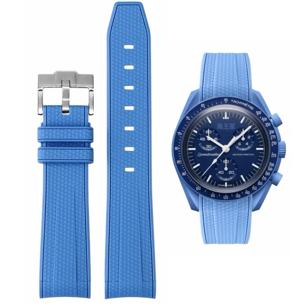 HOTBands for Moonswatch Watch Rubber for Omega x Swatch MoonSwatch 20mm Rolex Seiko Watch Silicone Men with Stainless Steel Replacement Bracelet Original Bracelet Omega x Swatch MoonSwatch Speedmaster