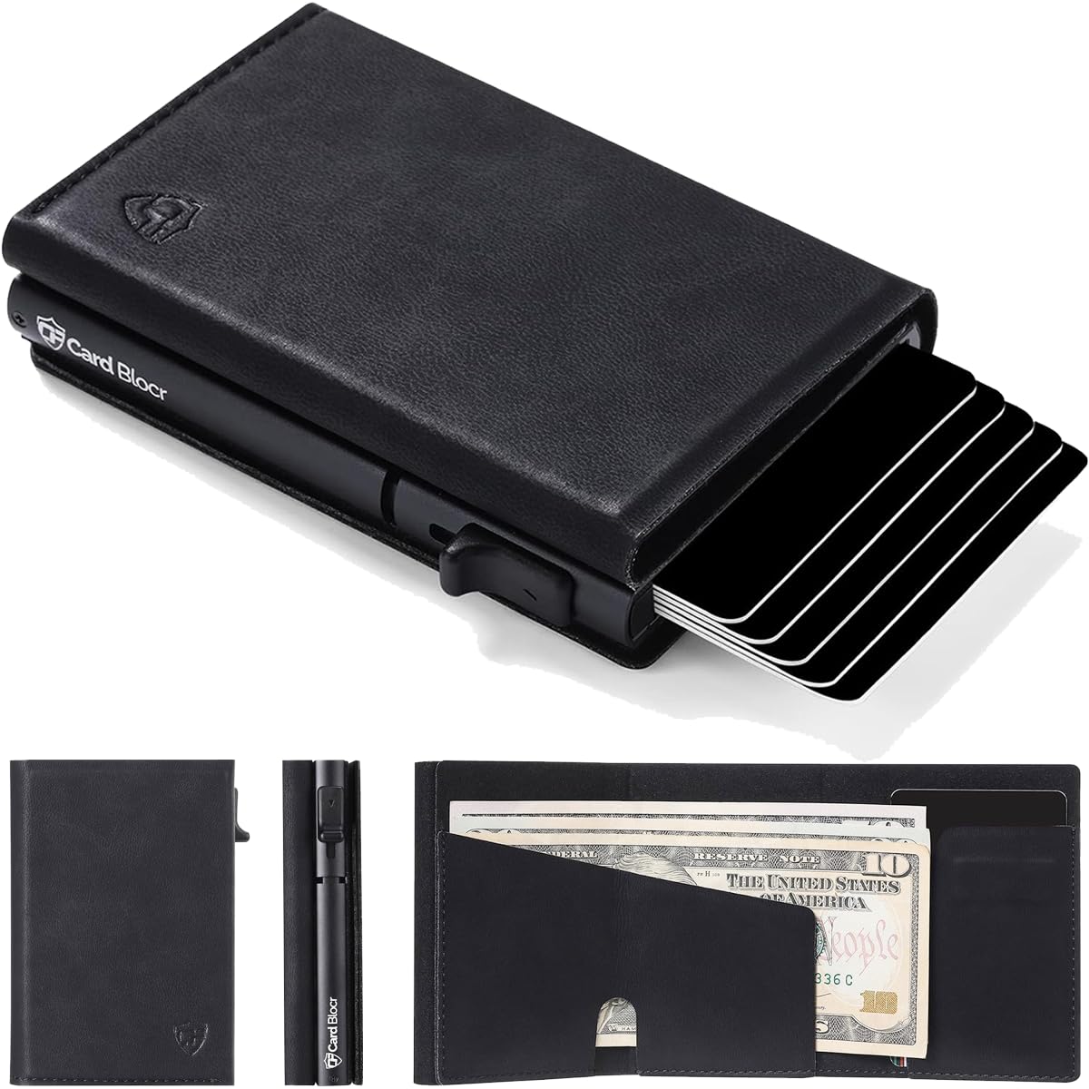 HOTConceal Plus RFID Wallet Women - Light Pink Saffiano Credit Card Holder | Slim Aluminum Women's Wallet Blocks Scanning at 13.56MHz, Holds 4-6 cards with One-Touch Access, Fits Small Purse or Pocket
