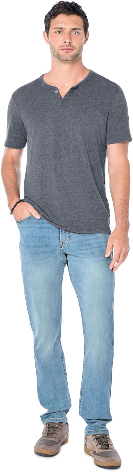 HOTLucky Brand Men's Venice Burnout Notch Neck Tee Shirt