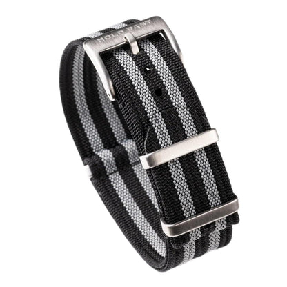 HOTAnchor Strap Co | Ribbed Nylon Watch Strap | Ridge Weave Quick-Dry Band | Brushed Stainless Steel Buckle | Floating Keeper | Heat-Sealed Notches | 5.75–8.5in Wrists